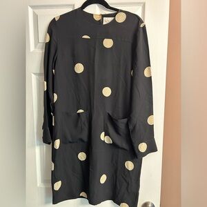 Kokoon Black Polka Dot Silk Dress - Danish/Scandi Minimal Style